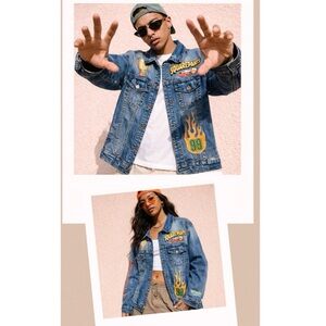 SpongeBob SquarePants Jean Jacket Nickelodeon Statement Graphic Size XL Unisex